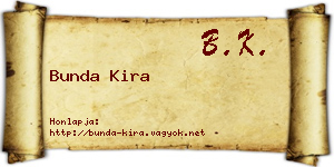 Bunda Kira névjegykártya